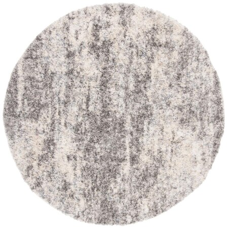 Safavieh 12 x 12 ft. Berber Shag 219G Power Loomed Round Area Rug; Grey & Cream BER219G-12R